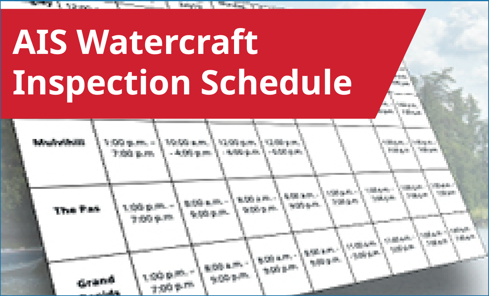 Watercraft Inspection Schedule