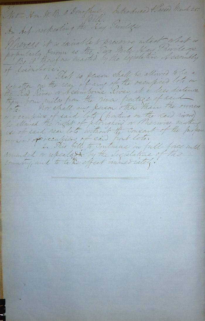 Journal de la session de l’Assemblée législative d’Assiniboia, page 10