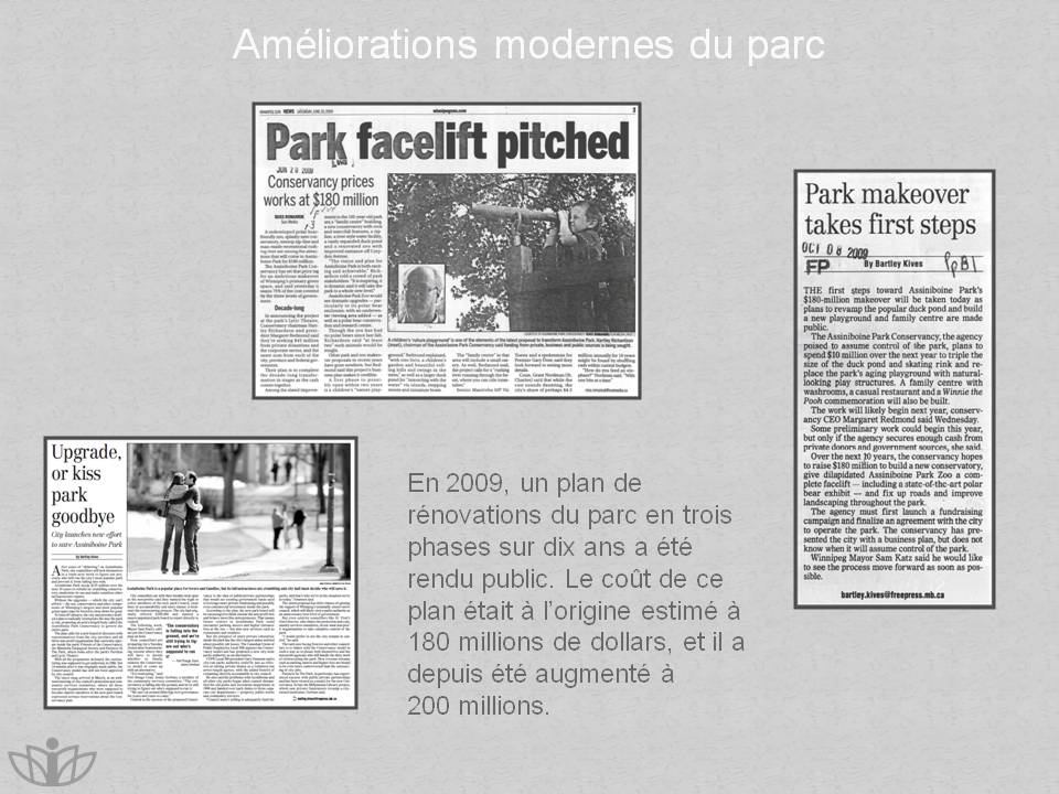 Amliorations modernes du parc : En 2009, un plan de rnovations du parc en trois phases sur dix ans a t rendu public. Le cot de ce plan tait  lorigine estim  180 millions de dollars, et il a depuis t augment  200 millions.