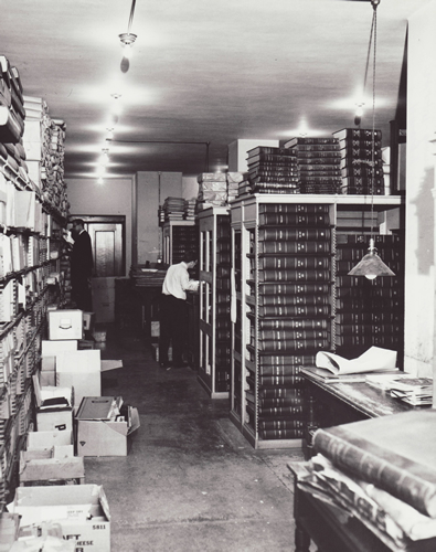 Legislative Building Basement Stack Room (ca. 1967)&lt;br /&gt;
		[Archives of Manitoba. Legislative Building/Broadway - Interior - Legislative Library 11 - N23112]